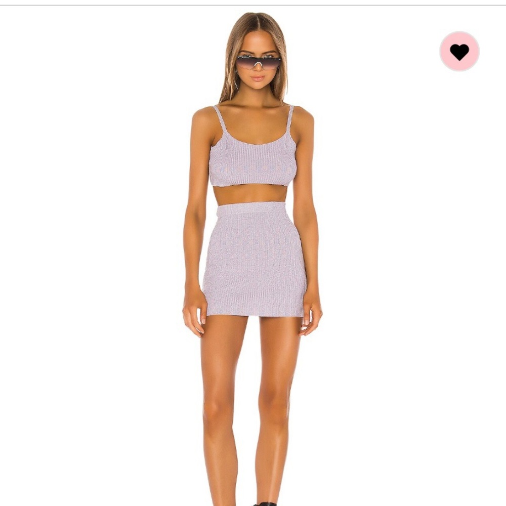 Superdown Malia Knit skirt set Lavender